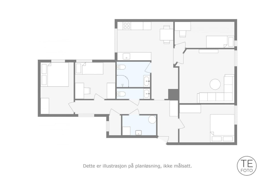 Large 4BR in quiet Nygaard Apartment in Bergen