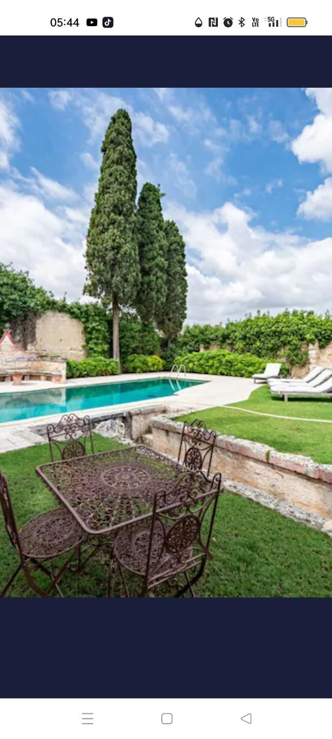 Natural landscape, Garden, Garden view, Pool view, Swimming pool