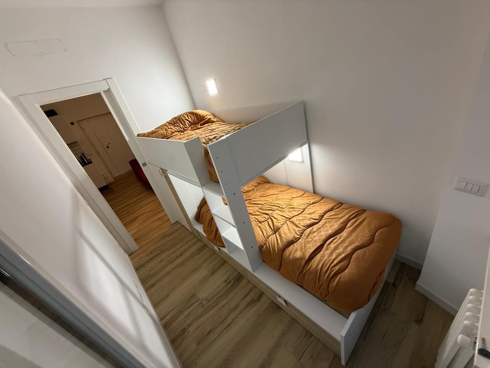Bed, Photo of the whole room, Bedroom, bunk bed, wardrobe