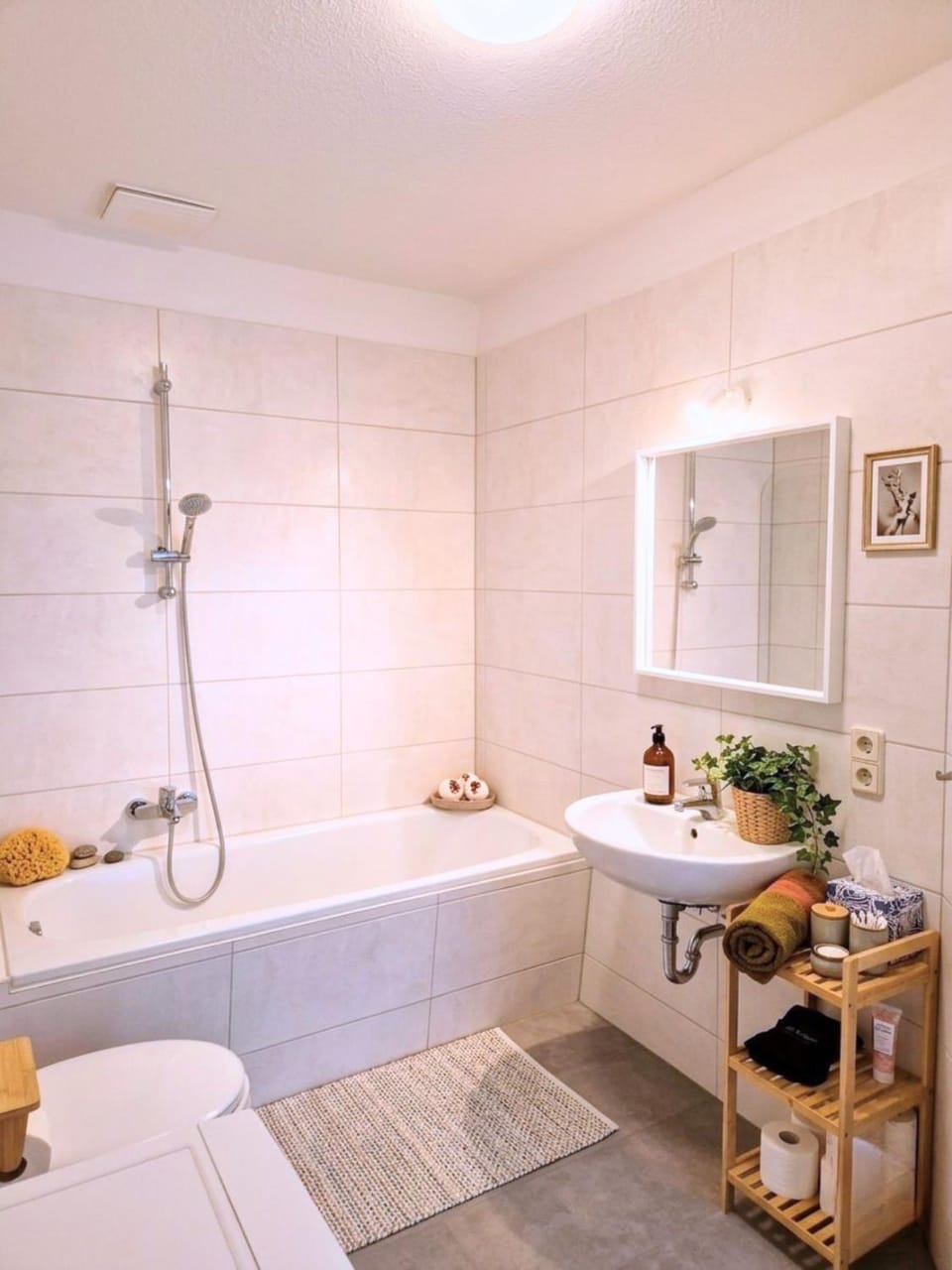Toilet, Bathroom, Bath, heating, towels, washing machine
