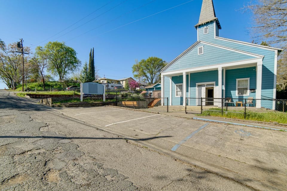 Walk to Clear Lake! Converted Church with Game Room House in Lakeport