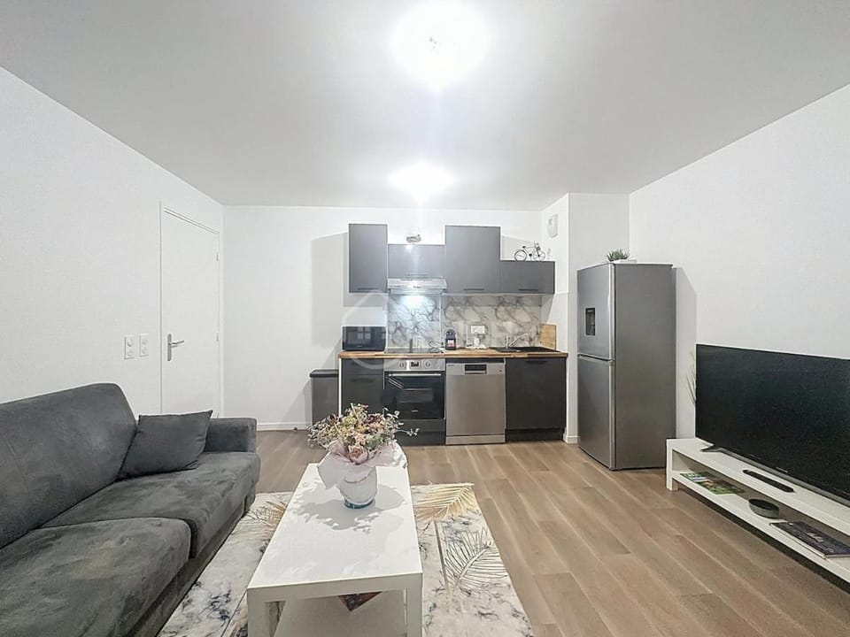 Living room, kitchen