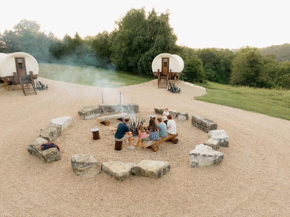 Conestoga Wagon Lake & Ranch Adventures Await House in Ozark Mountains