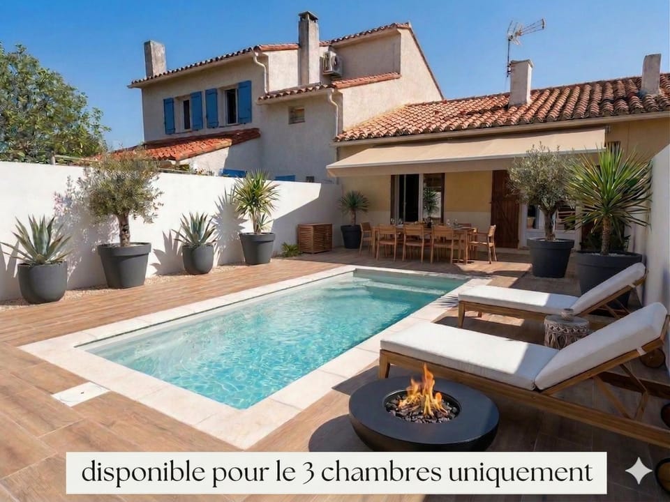 Property building, Patio, Pool view, Swimming pool