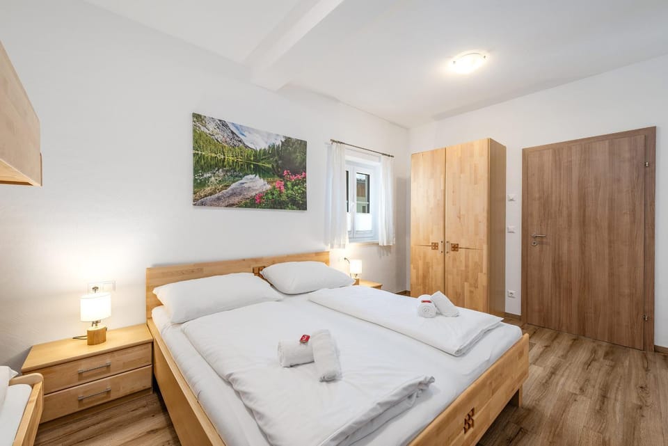 Bed, Photo of the whole room, Bedroom, towels, wardrobe