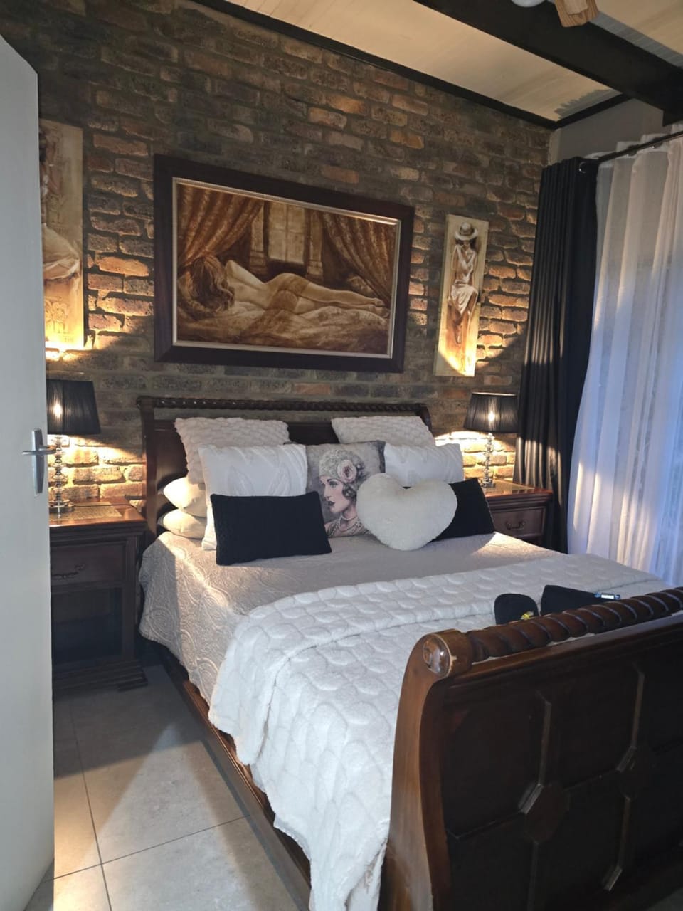 Bed, Bedroom, hair dryier, towels, wardrobe