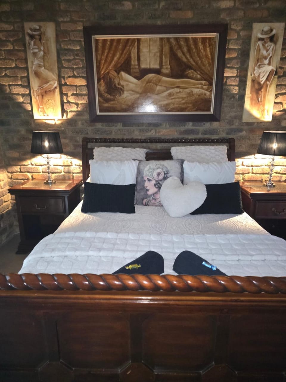 Bed, Bedroom, hair dryier, towels, wardrobe