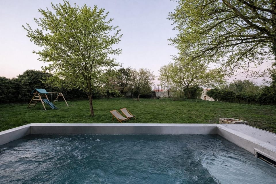 Children play ground, Garden, Swimming pool, sunbed