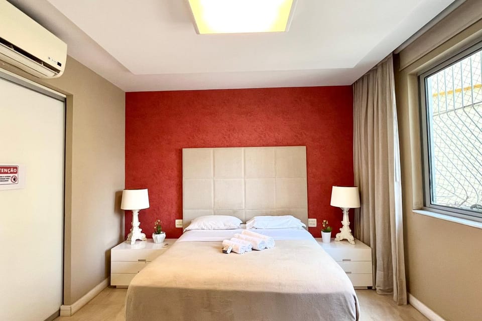 Bed, Photo of the whole room, Bedroom, towels, air conditioner