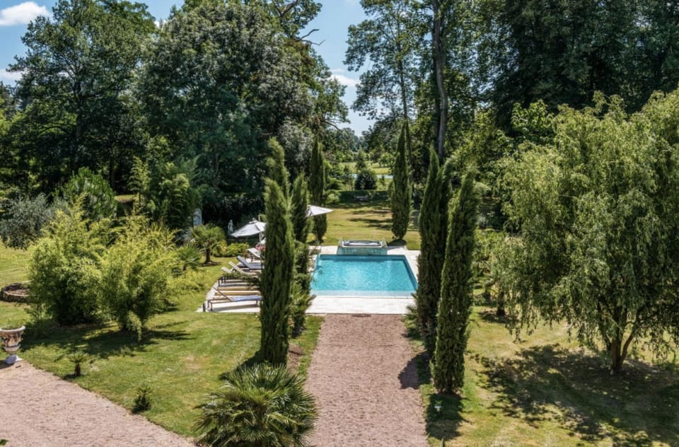 Spring, Day, Natural landscape, Garden, Garden view, Pool view, Swimming pool