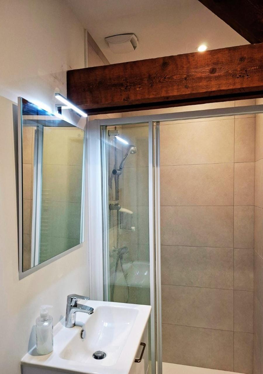 Shower, hair dryier, towels