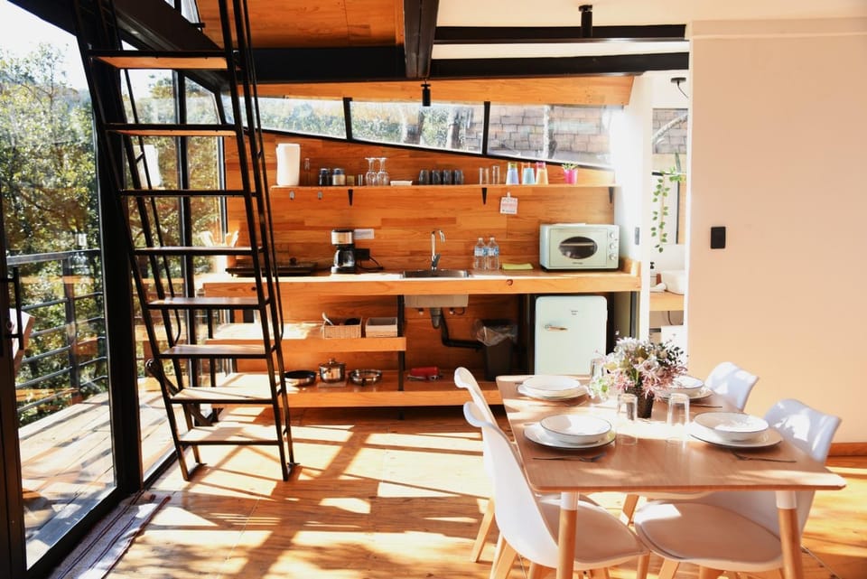 Cabaña Komorebi, Punta del Bosque Campground/ 
RV Resort in Hidalgo, Mexico