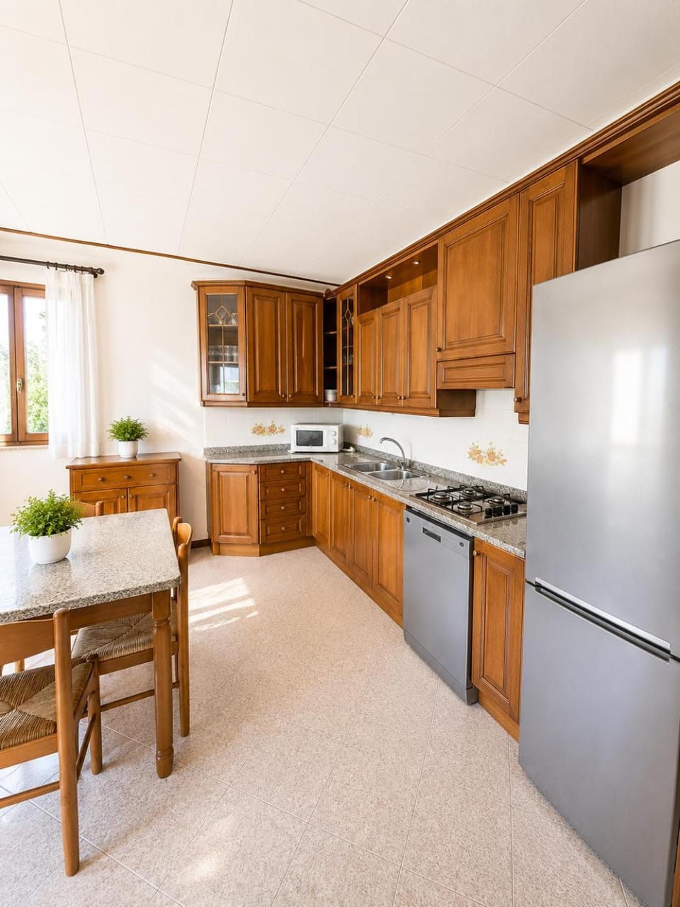Kitchen or kitchenette, dishwasher, microwave