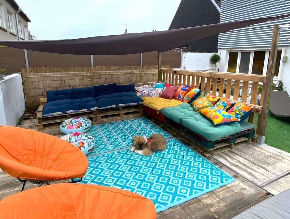 Property building, Living room, Swimming pool