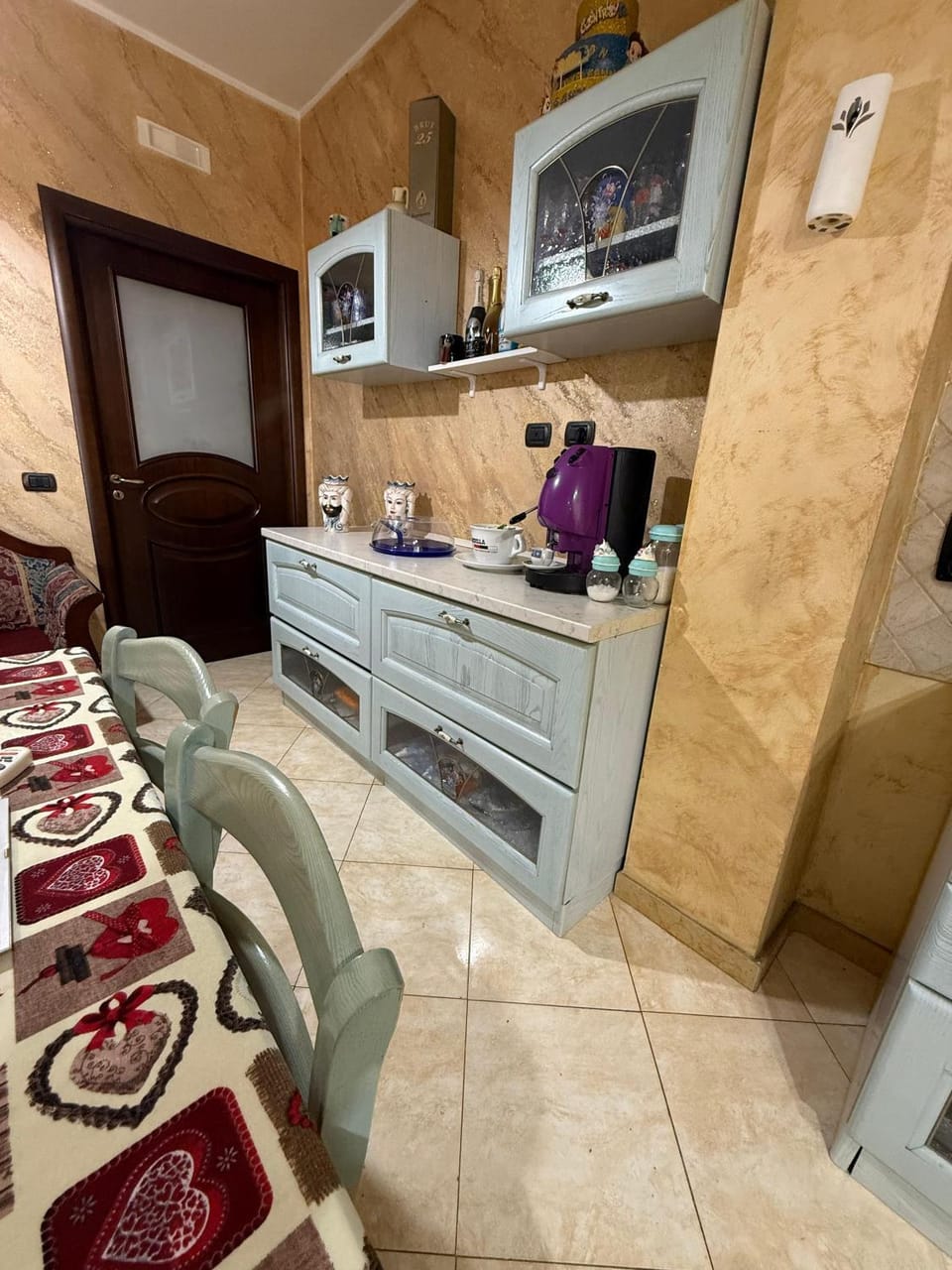Kitchen or kitchenette, Living room, Dining area, toaster