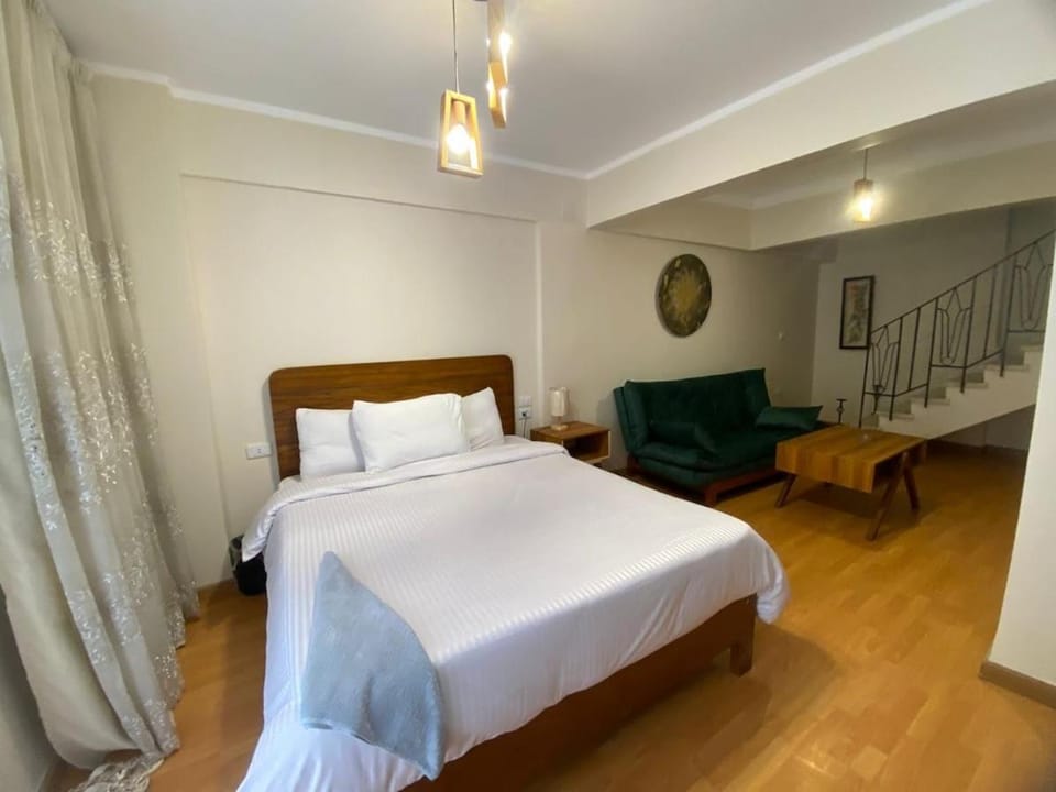 Bed, Living room, Photo of the whole room, Seating area, Bedroom