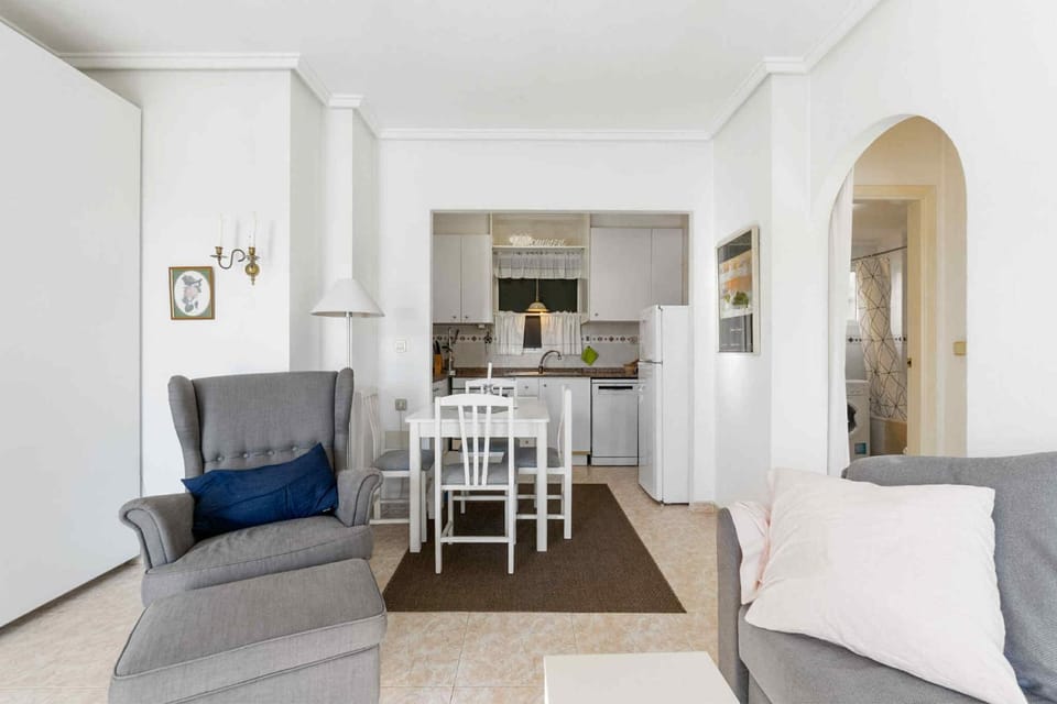 Living room, kitchen