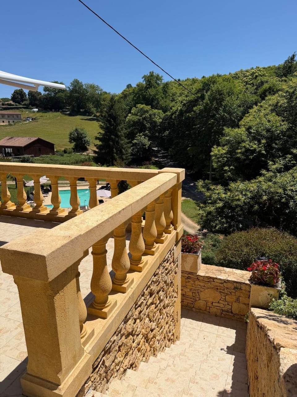 Patio, Spring, Day, Natural landscape, Garden, View (from property/room), Balcony/Terrace, Garden view, Pool view, Swimming pool