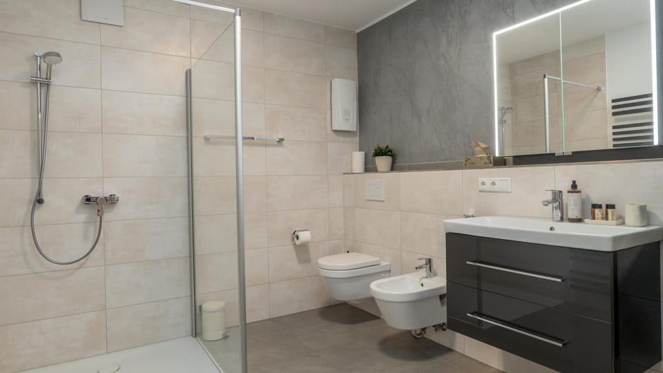Shower, Toilet, Bathroom, bidet, towels