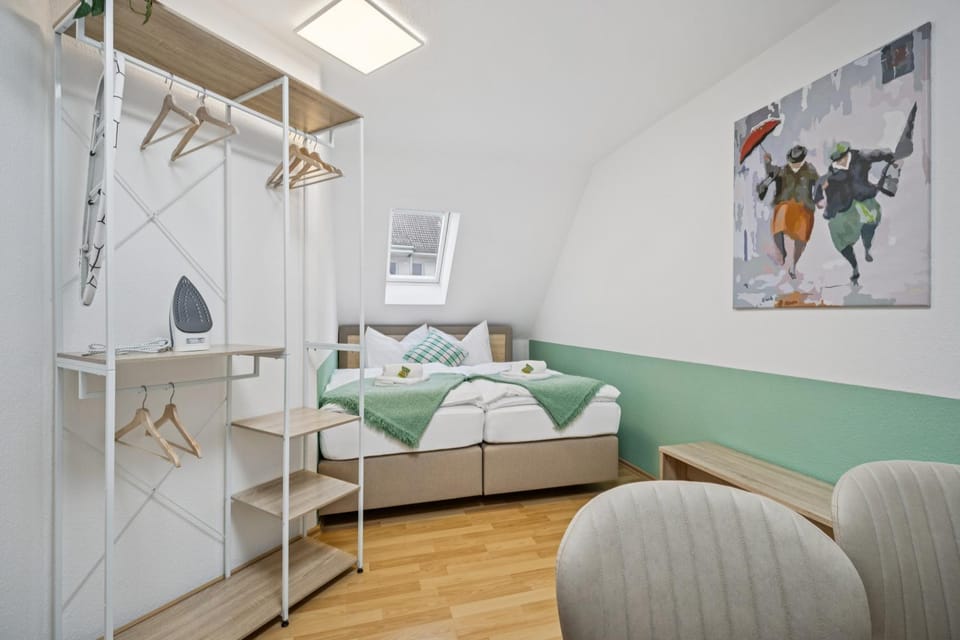 Bed, Seating area, Bedroom, flat iron, towels, wardrobe