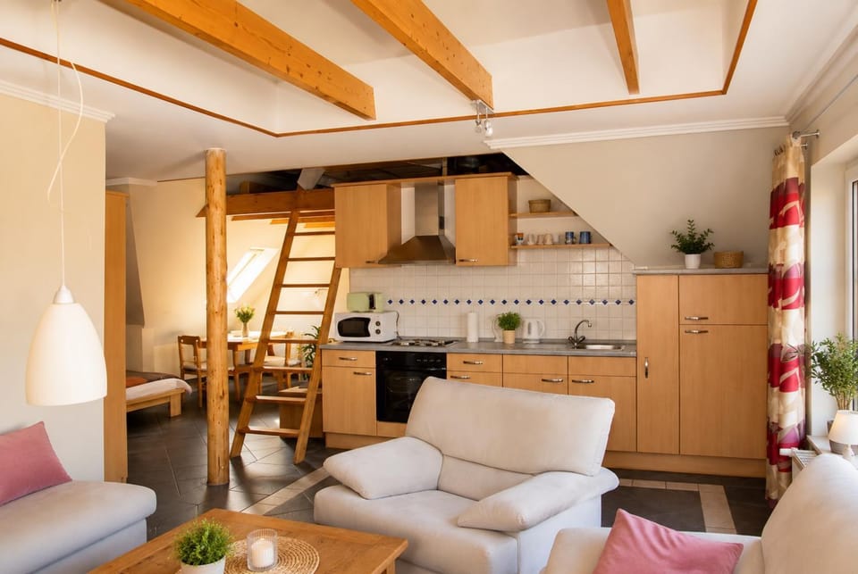 Kitchen or kitchenette, Living room, Dining area