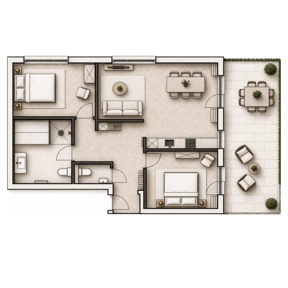 Bathroom, Photo of the whole room, Bedroom, kitchen