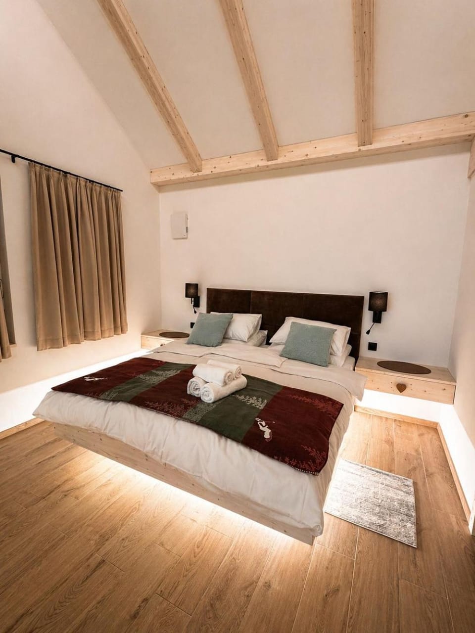 Bed, Bedroom, towels