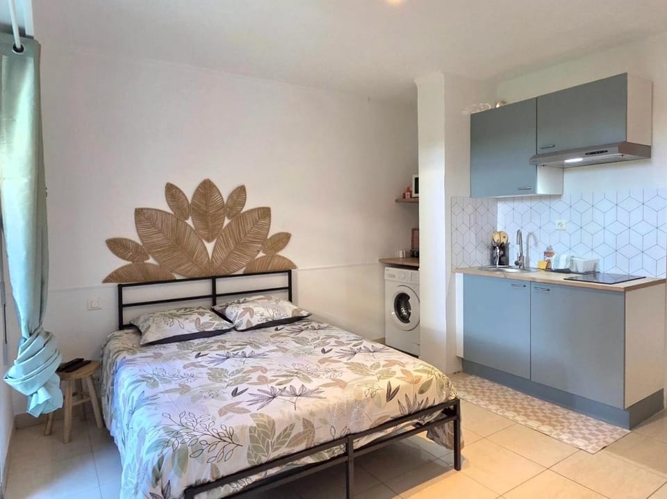 Bed, Kitchen or kitchenette, Photo of the whole room, Bedroom