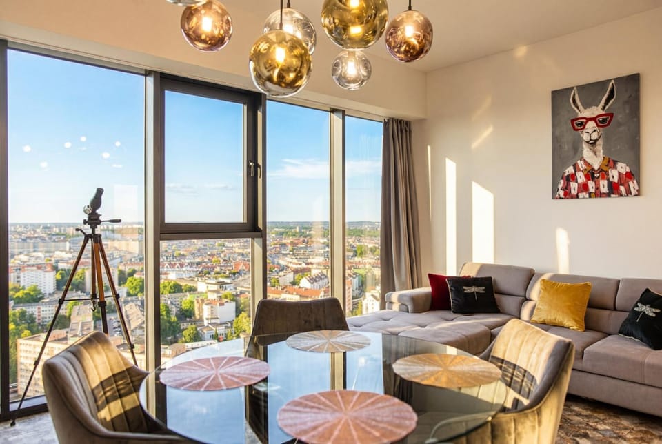View (from property/room), Living room, Seating area, City view