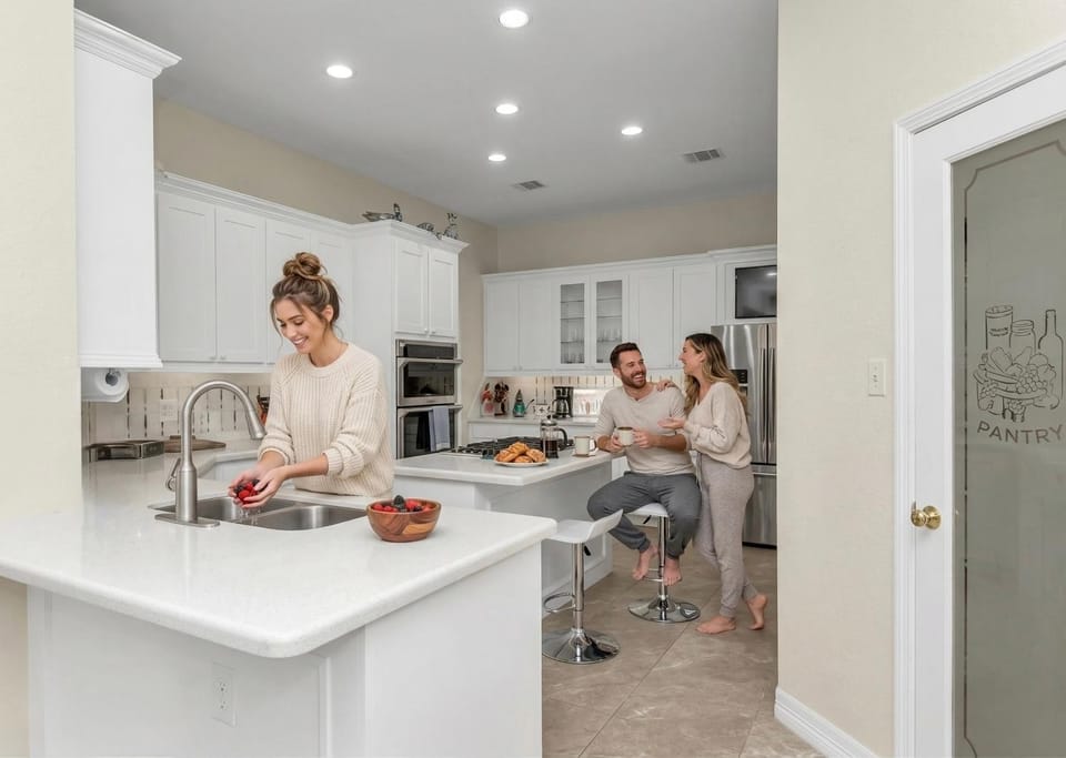Coffee/tea facilities, microwave, oven, storage, stove, toaster, kitchen