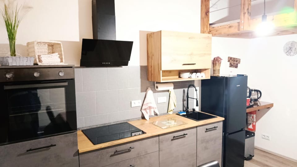 Kitchen or kitchenette, dishwasher, oven, stove