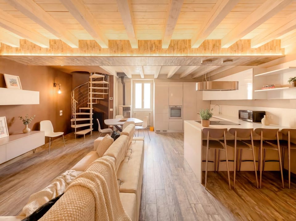 Living room, kitchen