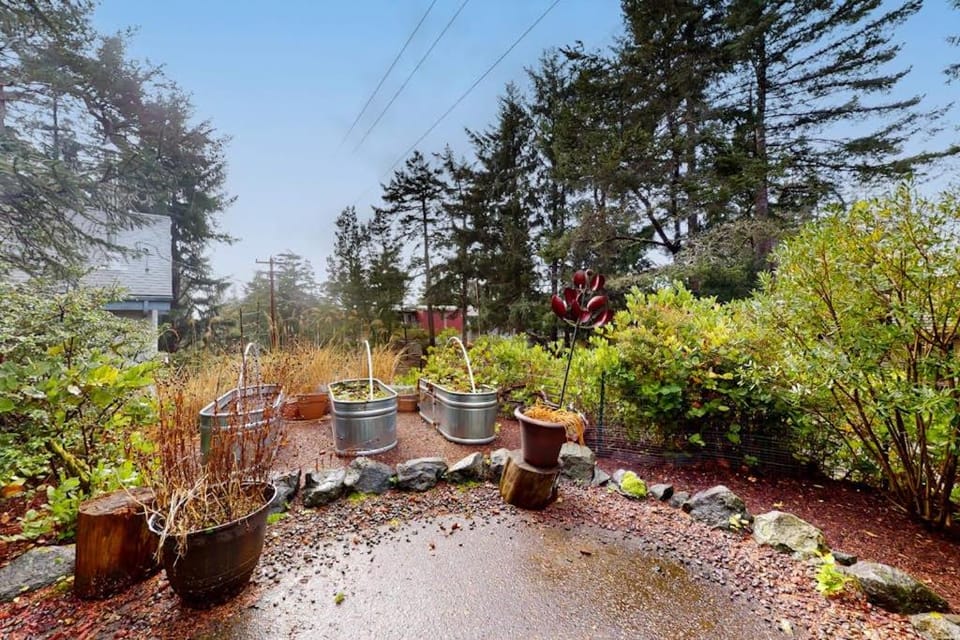 Tree-lined coastal home with wood fireplace yard W&D & games - dog-friendly House in Manzanita