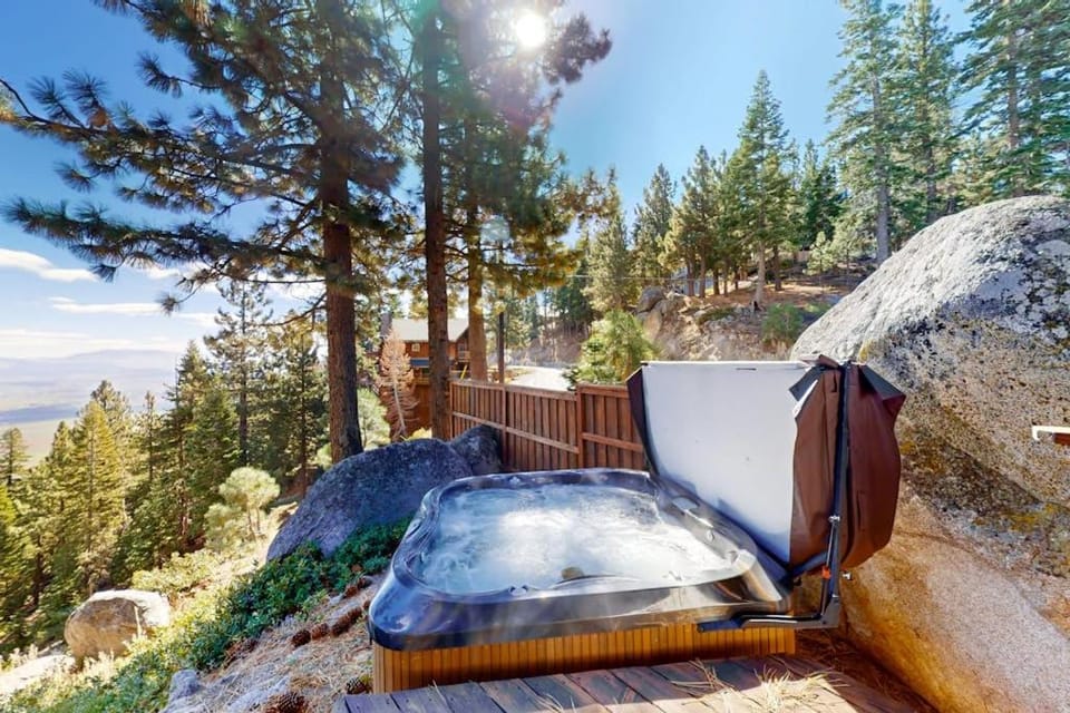 Dog-friendly mountain retreat with private hot tub fireplace & views sleeps 8 House in Kingsbury