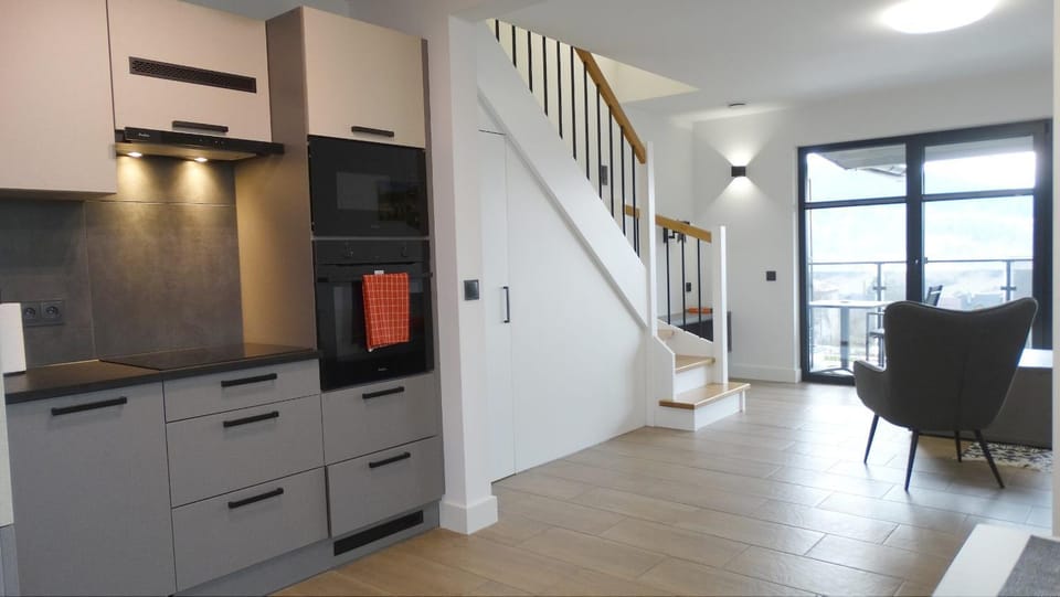 Living room, kitchen