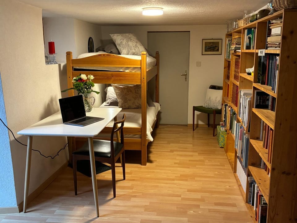 Bed, Library, Photo of the whole room, Bedroom, bunk bed