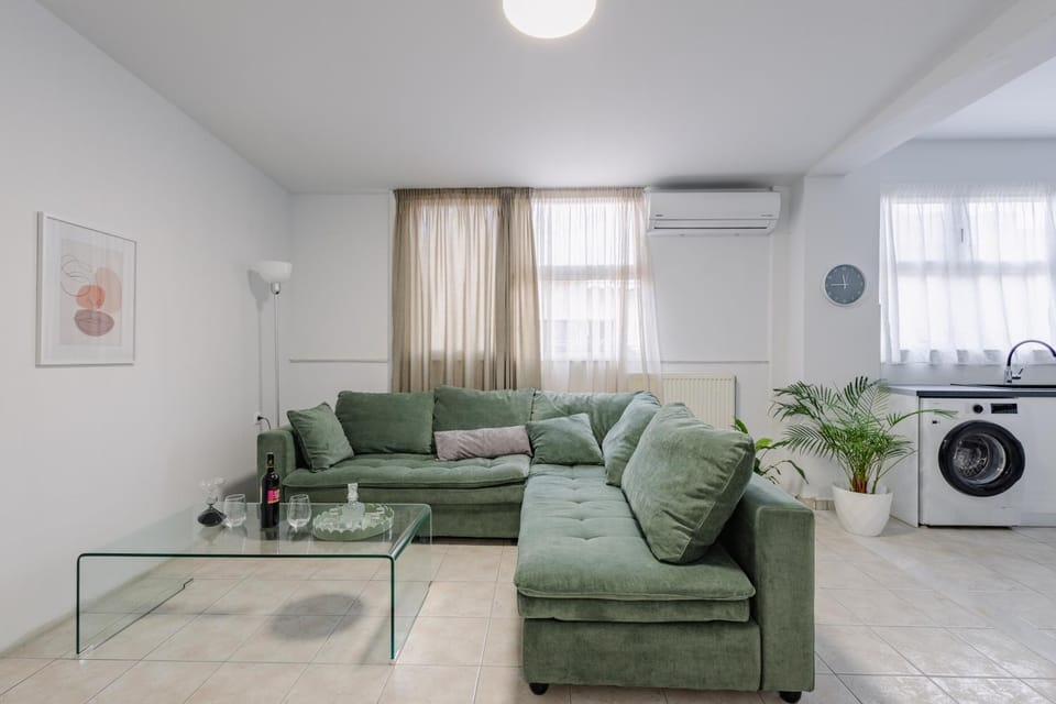 Living room, Seating area, washing machine, air conditioner
