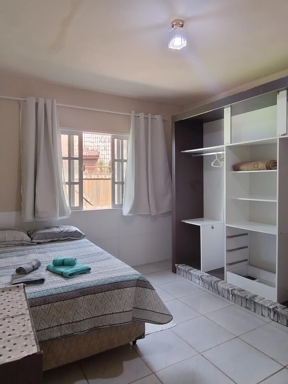 Bed, Photo of the whole room, Bedroom, towels, wardrobe