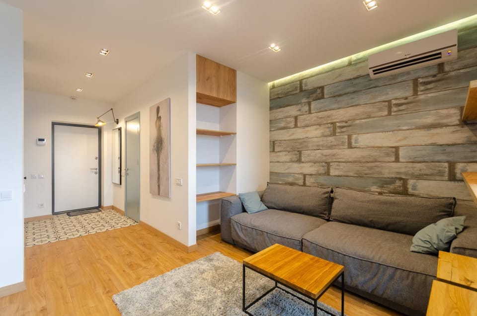Living room, Seating area, air conditioner