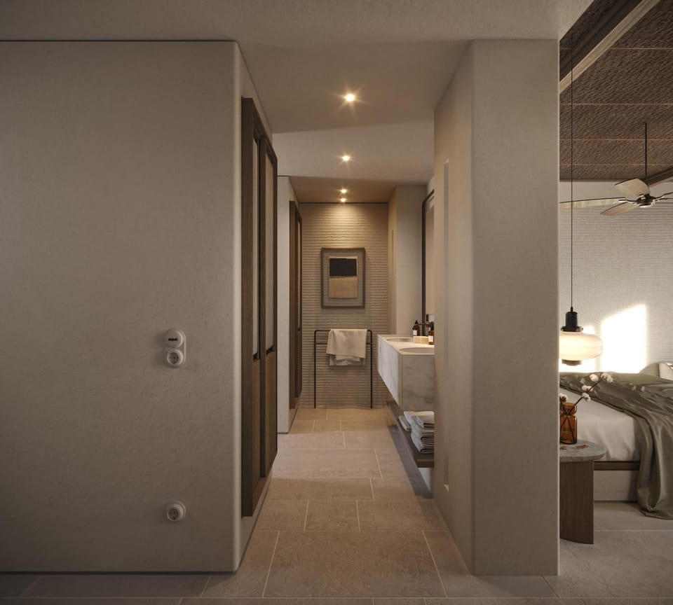 Bathroom, Bedroom, towels