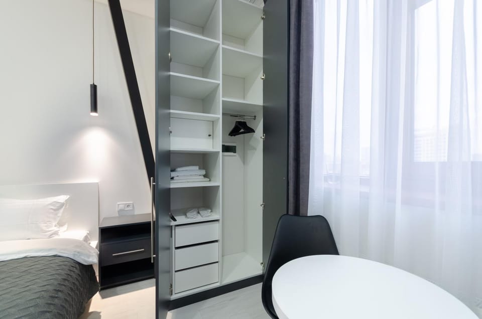 Bed, heating, wardrobe