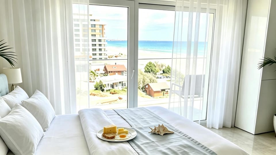 Bed, Living room, Photo of the whole room, Beach, Bedroom, Sea view