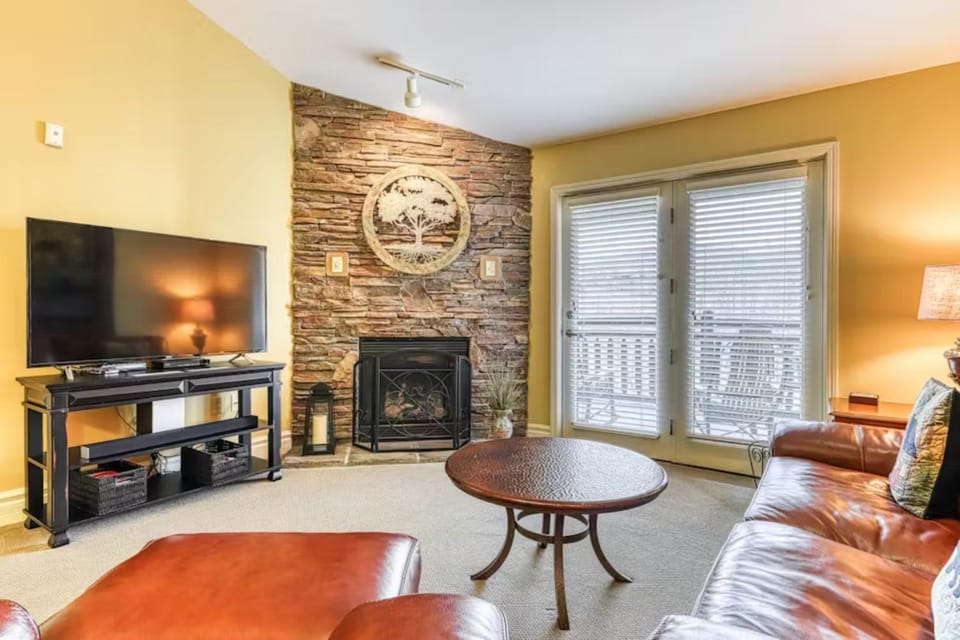 Day, TV and multimedia, Living room, Seating area, City view, fireplace, furniture
