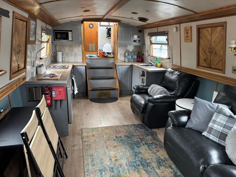 The Erne Rambler Docked boat in Northern Ireland