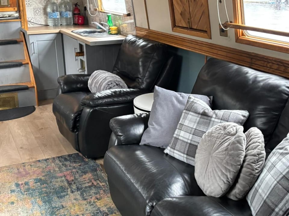 The Erne Rambler Docked boat in Northern Ireland
