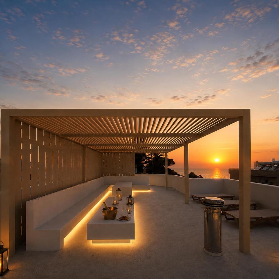 View (from property/room), Seating area, Sea view, Sunset
