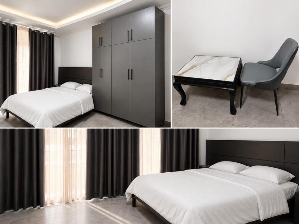 Bed, Living room, Photo of the whole room, Seating area, Bedroom, hair dresser, wardrobe