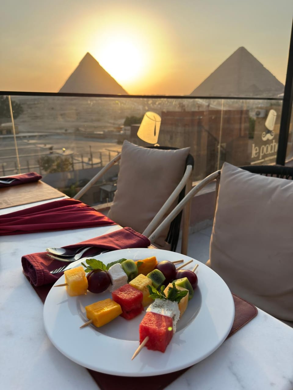 Natural landscape, Food and drinks, Dining area, Food, Mountain view, Breakfast, Continental breakfast, Sunrise, Sunset
