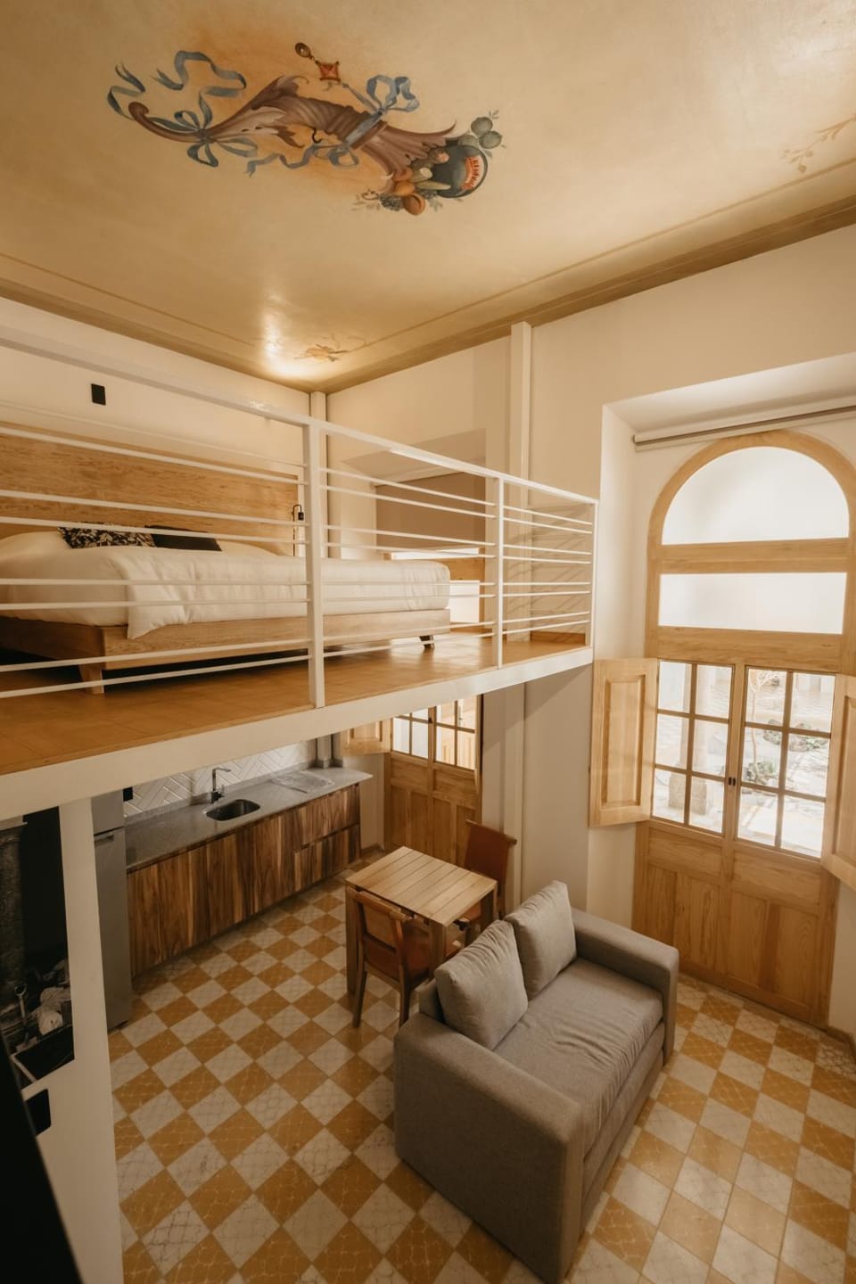 Bed, Kitchen or kitchenette, Living room, Photo of the whole room, Dining area, Bedroom