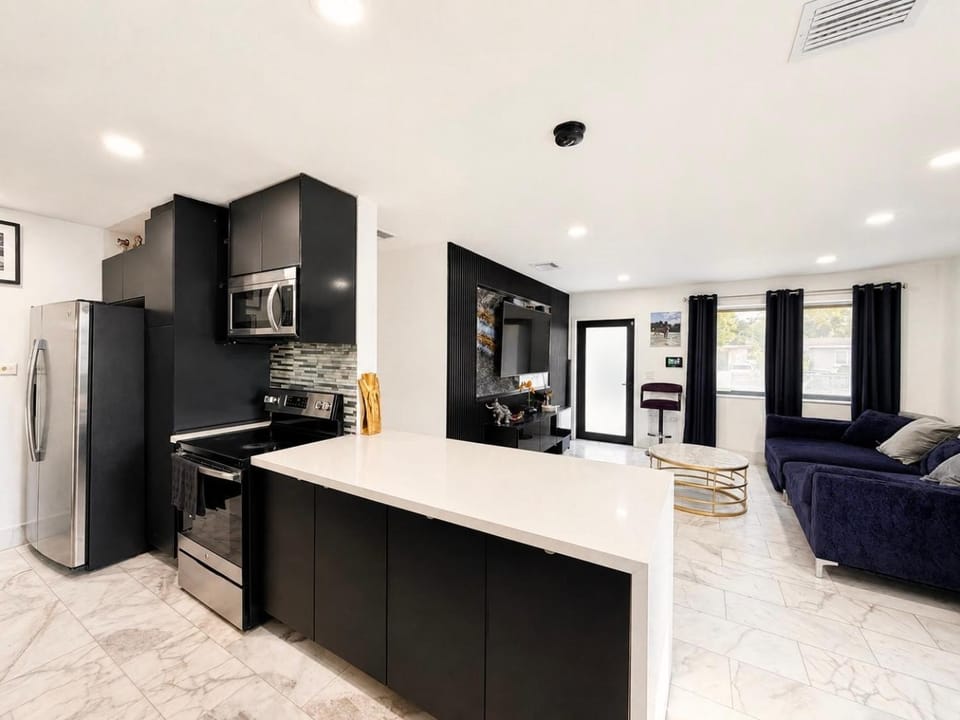 Kitchen or kitchenette, oven, stove